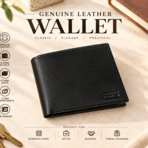 Genuine Leather Wallet for Men – Bi-Fold Wallet